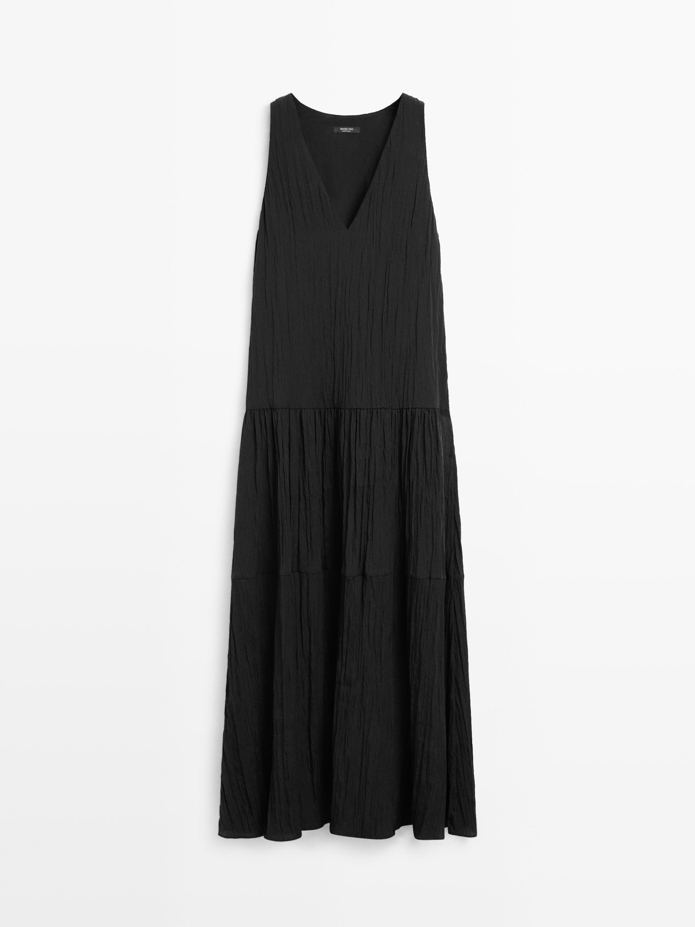 Flowing pleated midi dress